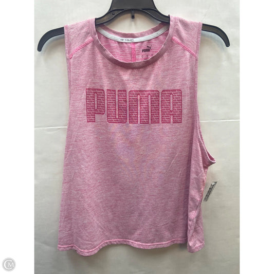 Athletic Tank Top By Puma In Pink, Size: L
