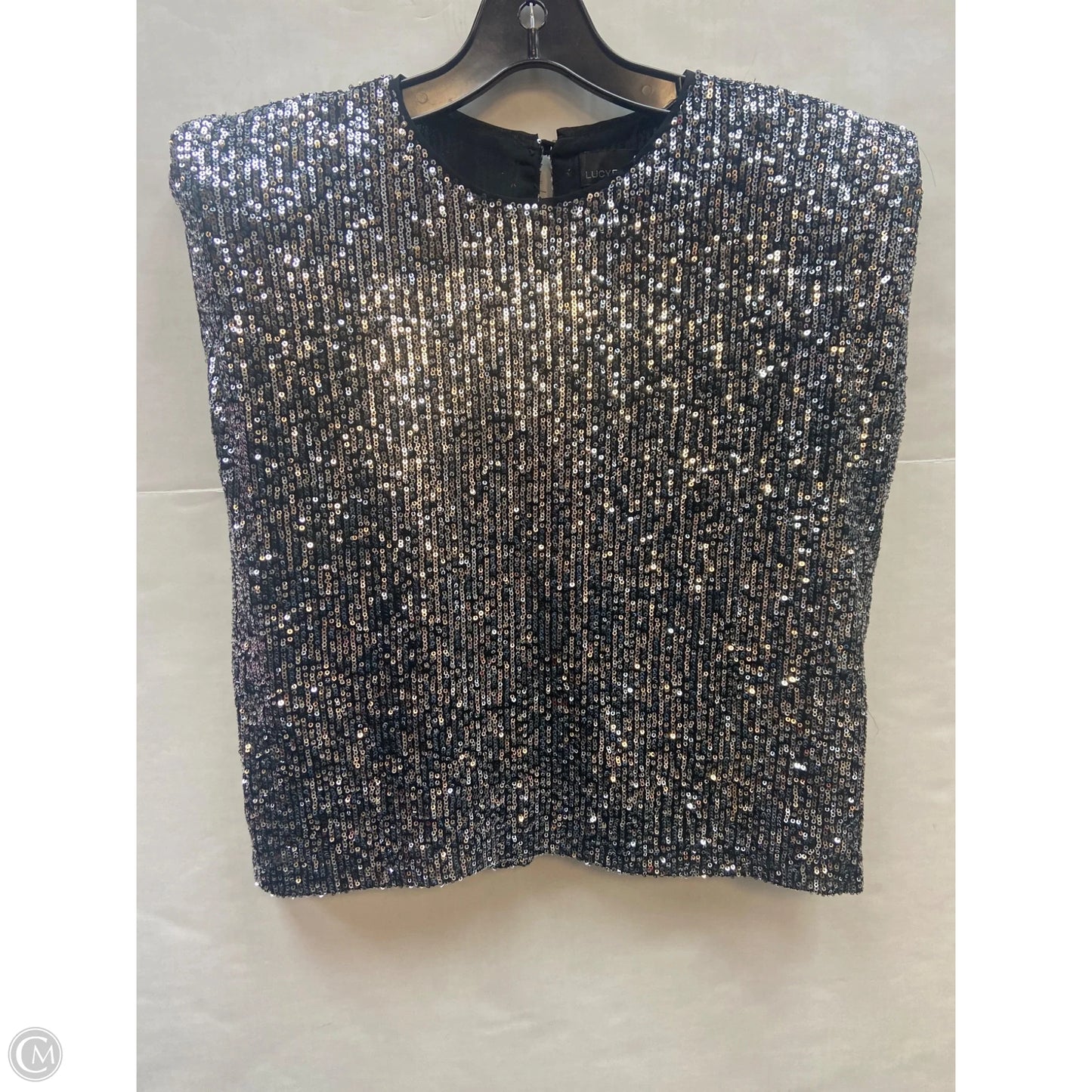 Top Sleeveless By Lucy Paris In Silver, Size: S