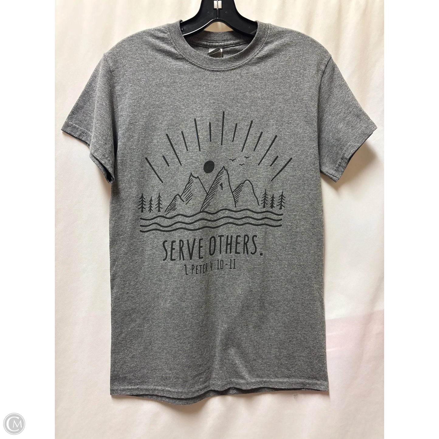 Top Short Sleeve By Gildan In Grey, Size: S