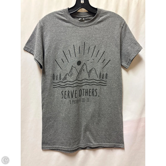 Top Short Sleeve By Gildan In Grey, Size: S