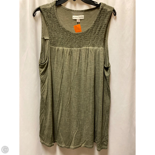 Top Sleeveless By Knox Rose In Green, Size: Xl