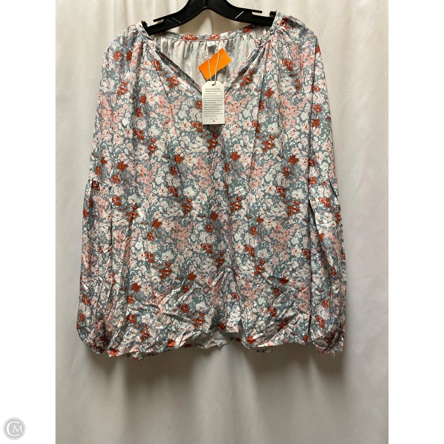 Top Long Sleeve By Clothes Mentor In Grey, Size: Xl