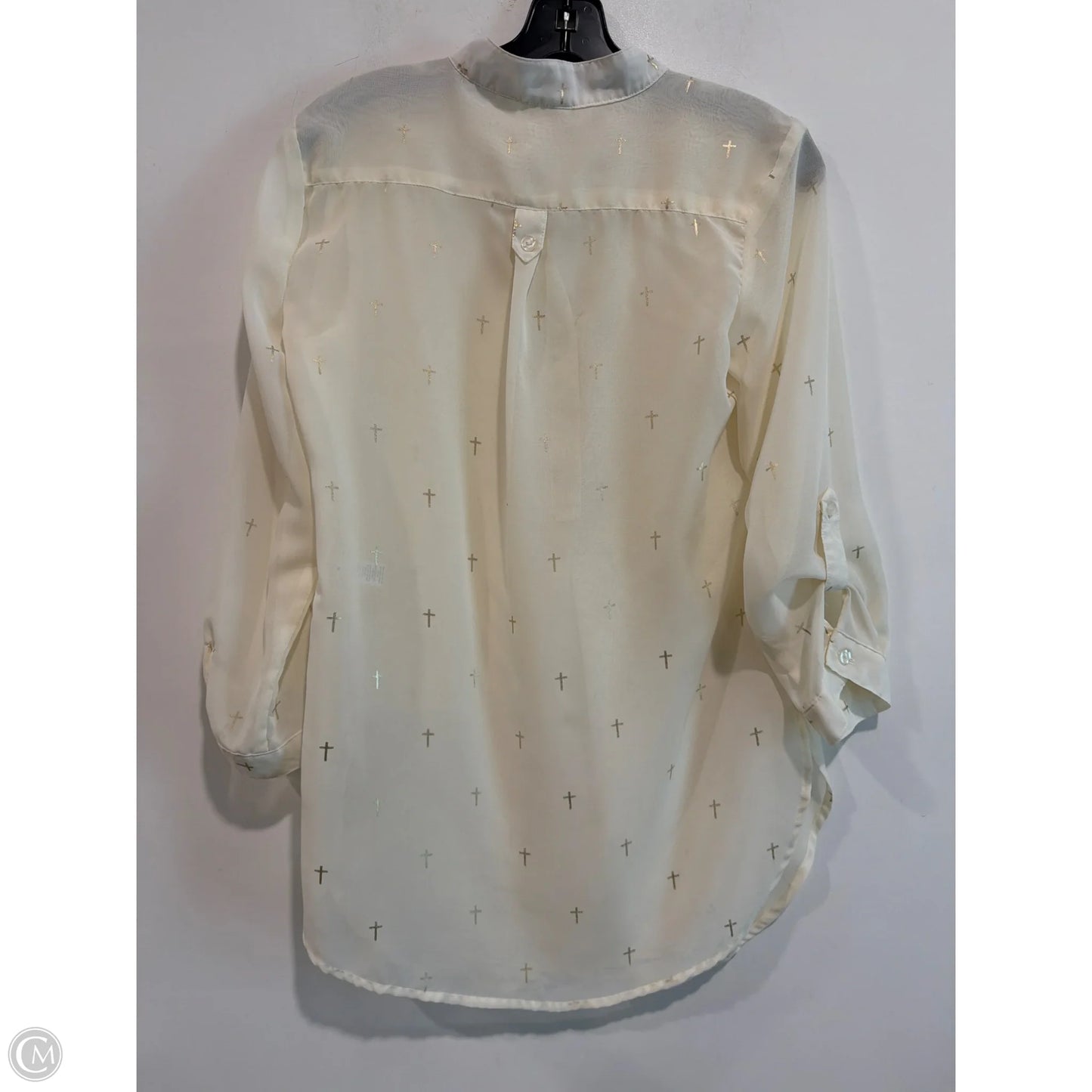 Top Long Sleeve By Cato In Cream, Size: S