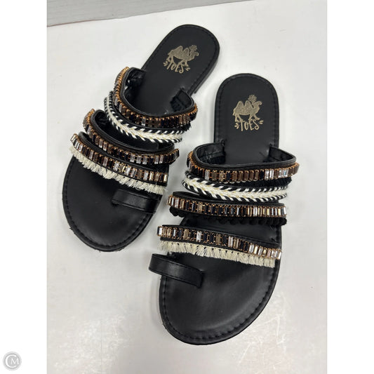 Sandals Flats By Clothes Mentor In Black, Size: 8