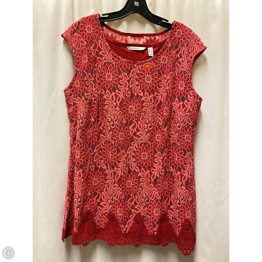 Top Sleeveless By Isaac Mizrahi Live Qvc In Red, Size: L