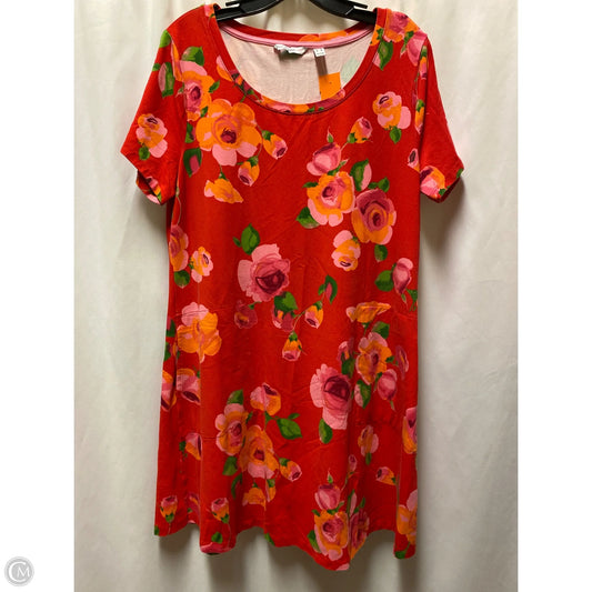 Dress Casual Midi By Isaac Mizrahi Live Qvc In Red, Size: L