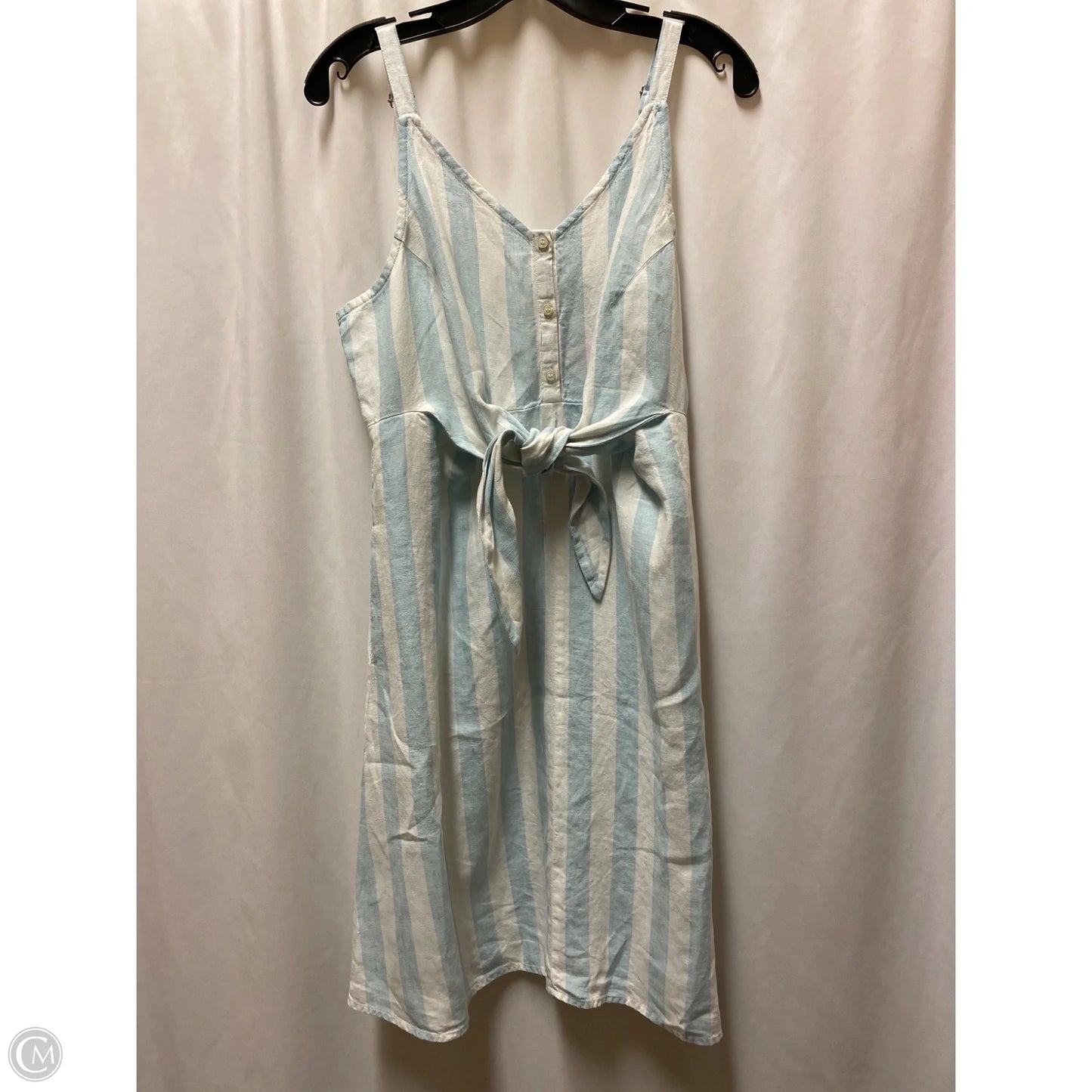 Dress Casual Midi By Saks Fifth Avenue In Blue & White, Size: L