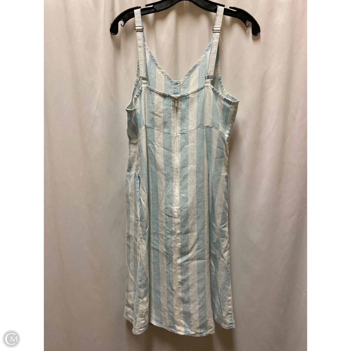 Dress Casual Midi By Saks Fifth Avenue In Blue & White, Size: L
