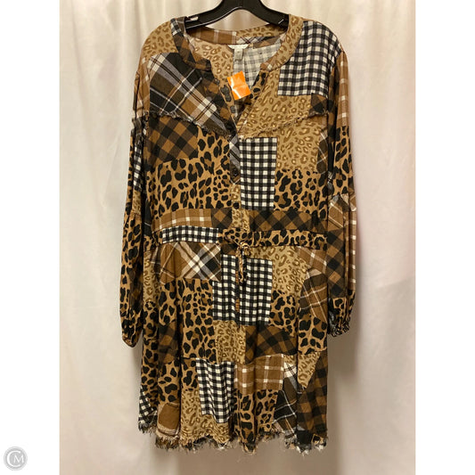 Dress Casual Midi By Cato In Brown, Size: Xl