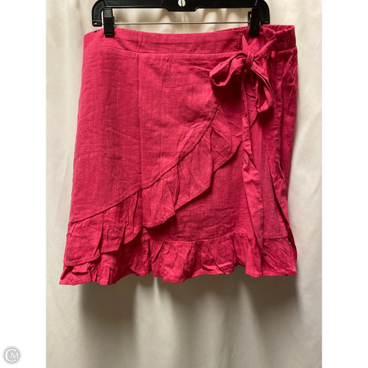 Skirt Midi By Cato In Pink, Size: Xl