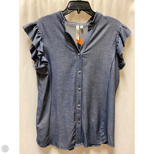 Top Short Sleeve By Ny Collection In Blue, Size: Xl