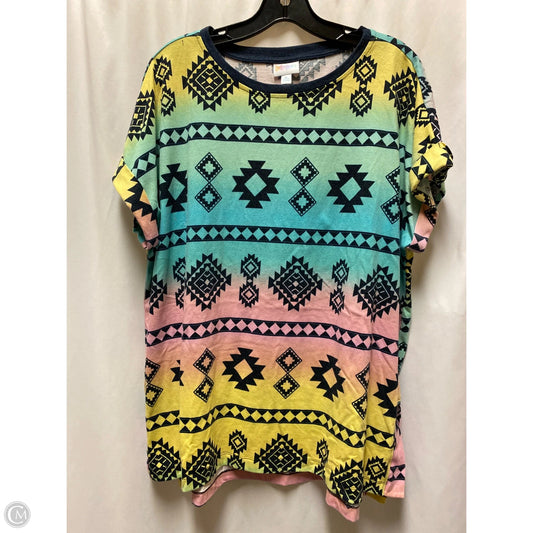 Top Short Sleeve By Lularoe In Multi-colored, Size: Xl