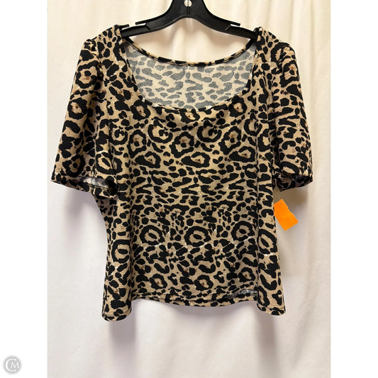 Top Short Sleeve By Shein In Animal Print, Size: 4x