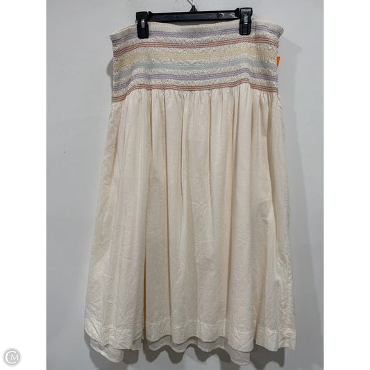 Skirt Maxi By Clothes Mentor In Cream, Size: Xxl