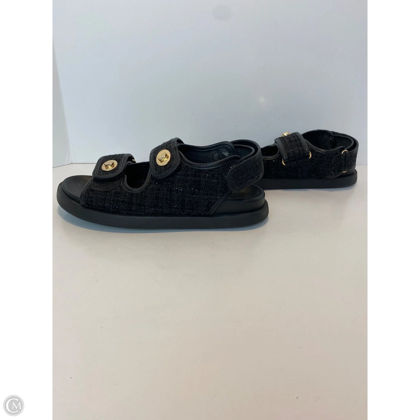 Sandals Flats By H&m In Black, Size: 7.5