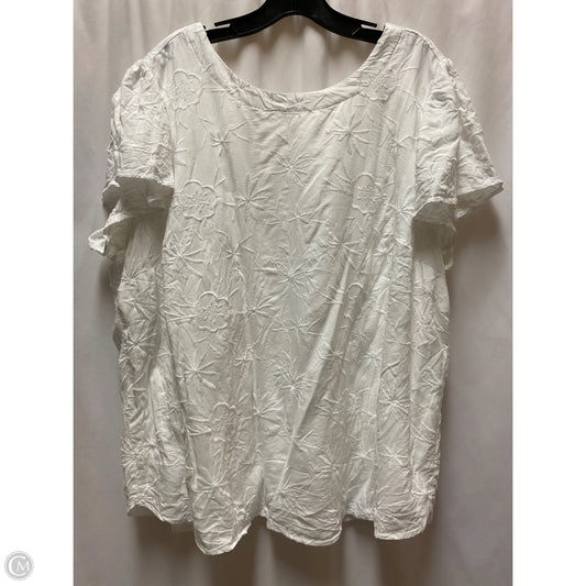 Top Short Sleeve By Loft In White, Size: 3x