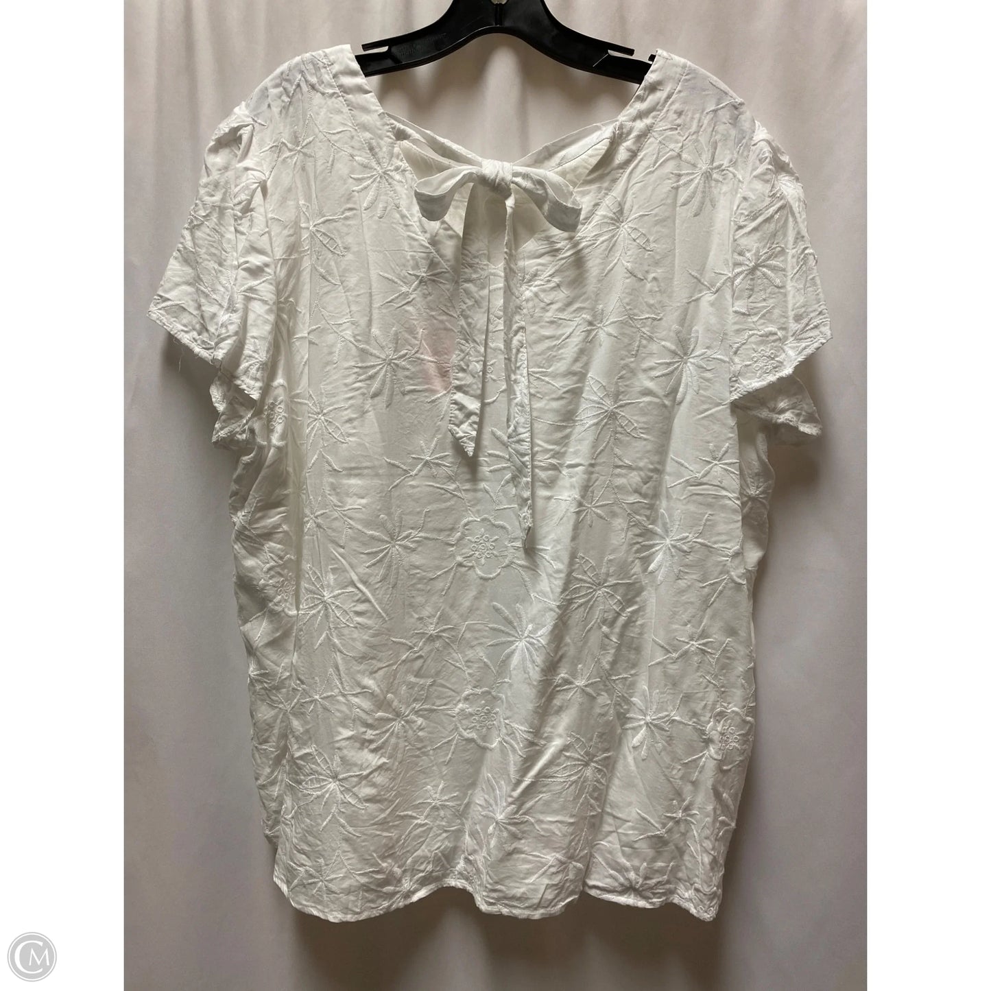 Top Short Sleeve By Loft In White, Size: 3x