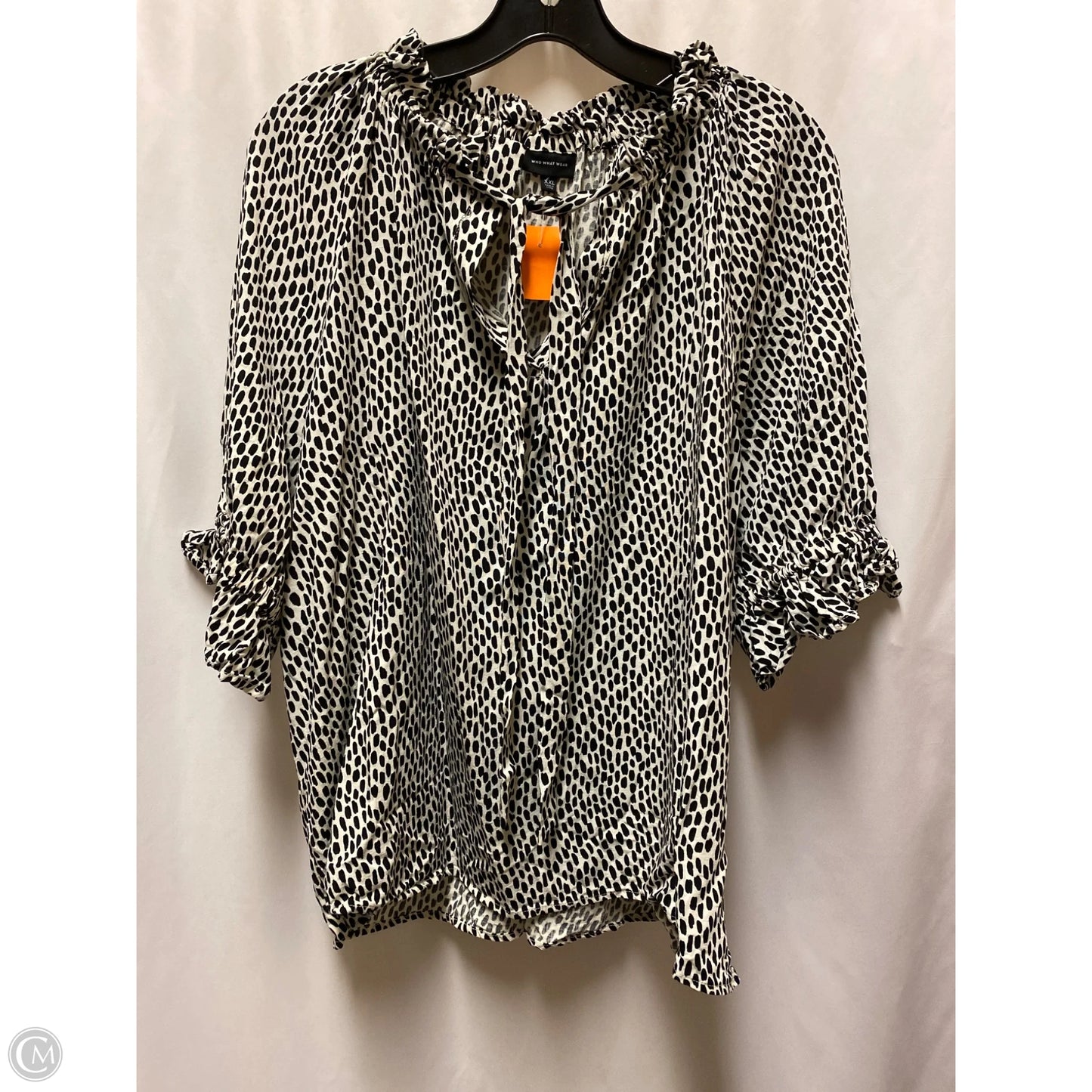 Top Short Sleeve By Who What Wear In Black, Size: Xxl