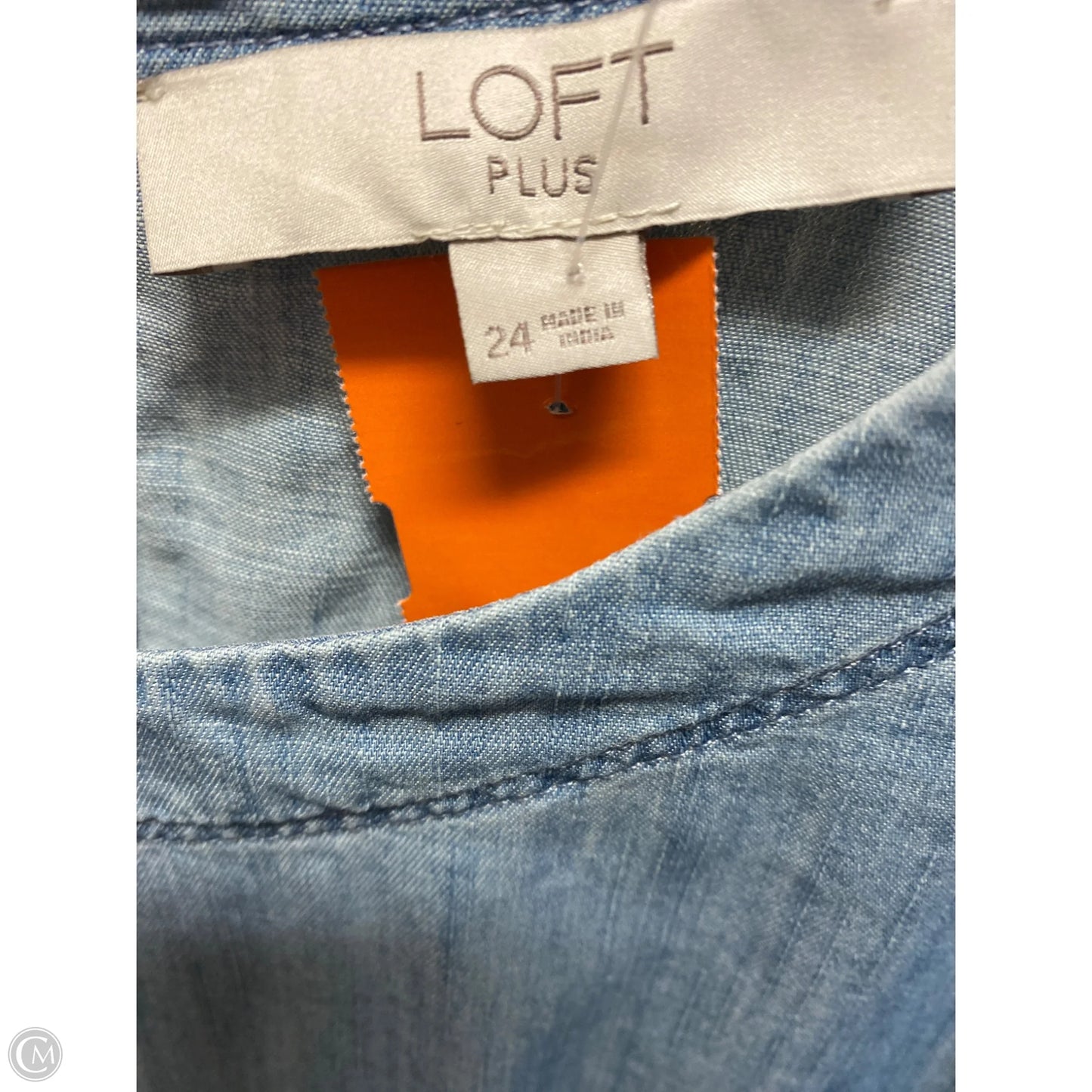 Top Short Sleeve By Loft In Blue, Size: 3x