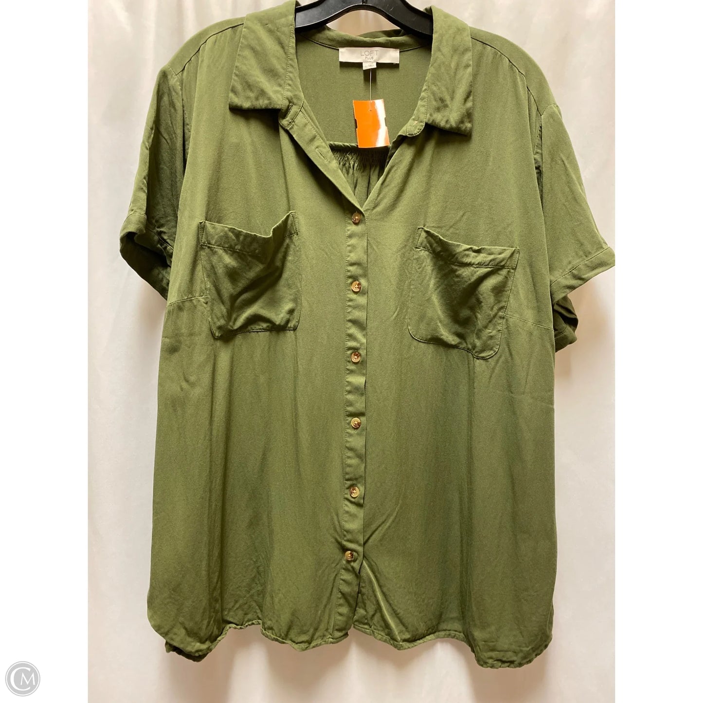 Top Short Sleeve By Loft In Green, Size: 3x