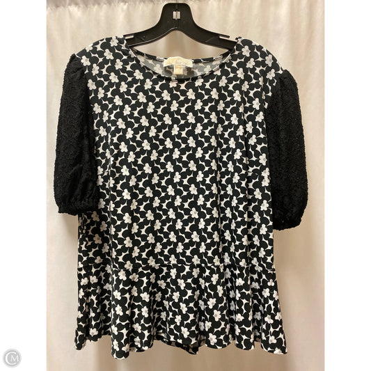 Top Short Sleeve By Michael By Michael Kors In Black & White, Size: Xl