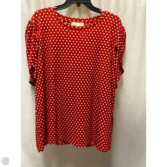 Top Short Sleeve By Michael By Michael Kors In Red, Size: Xxl