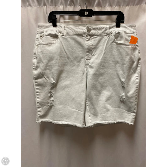 Shorts By Cato In White Denim, Size: 16