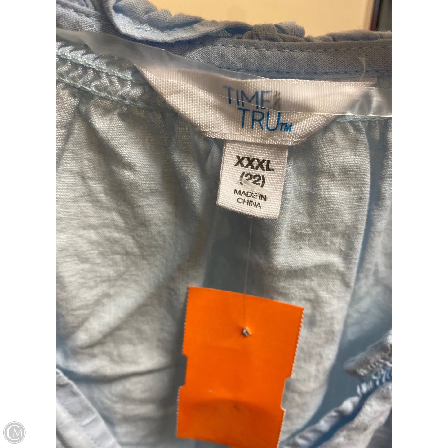 Top Sleeveless By Time And Tru In Blue, Size: 3x