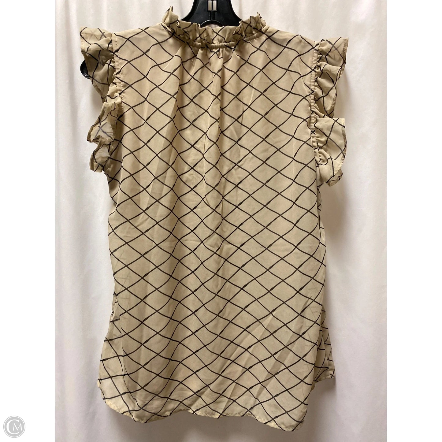 Top Sleeveless By Notations In Tan, Size: M