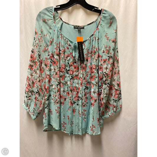 Top Long Sleeve By Sara Michelle In Teal, Size: L