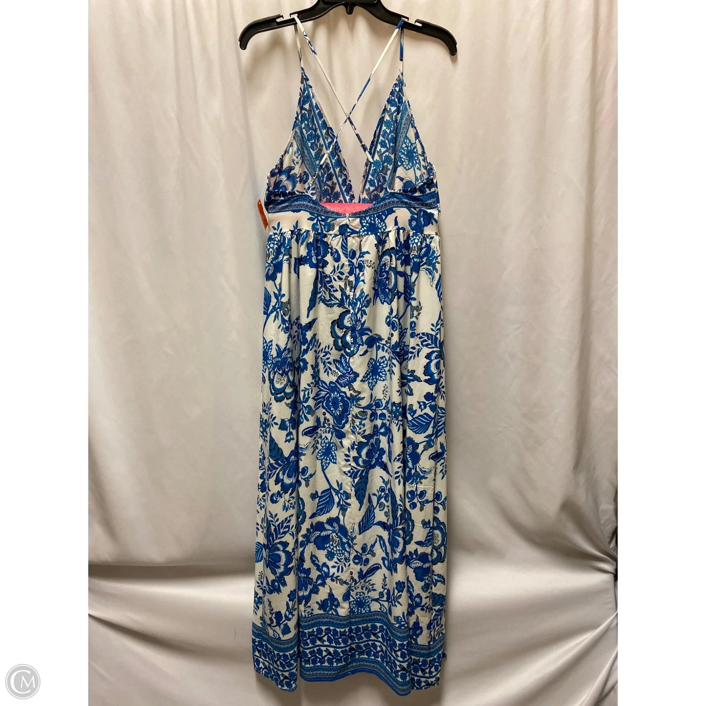 Dress Casual Maxi By Shein In Blue & White, Size: L