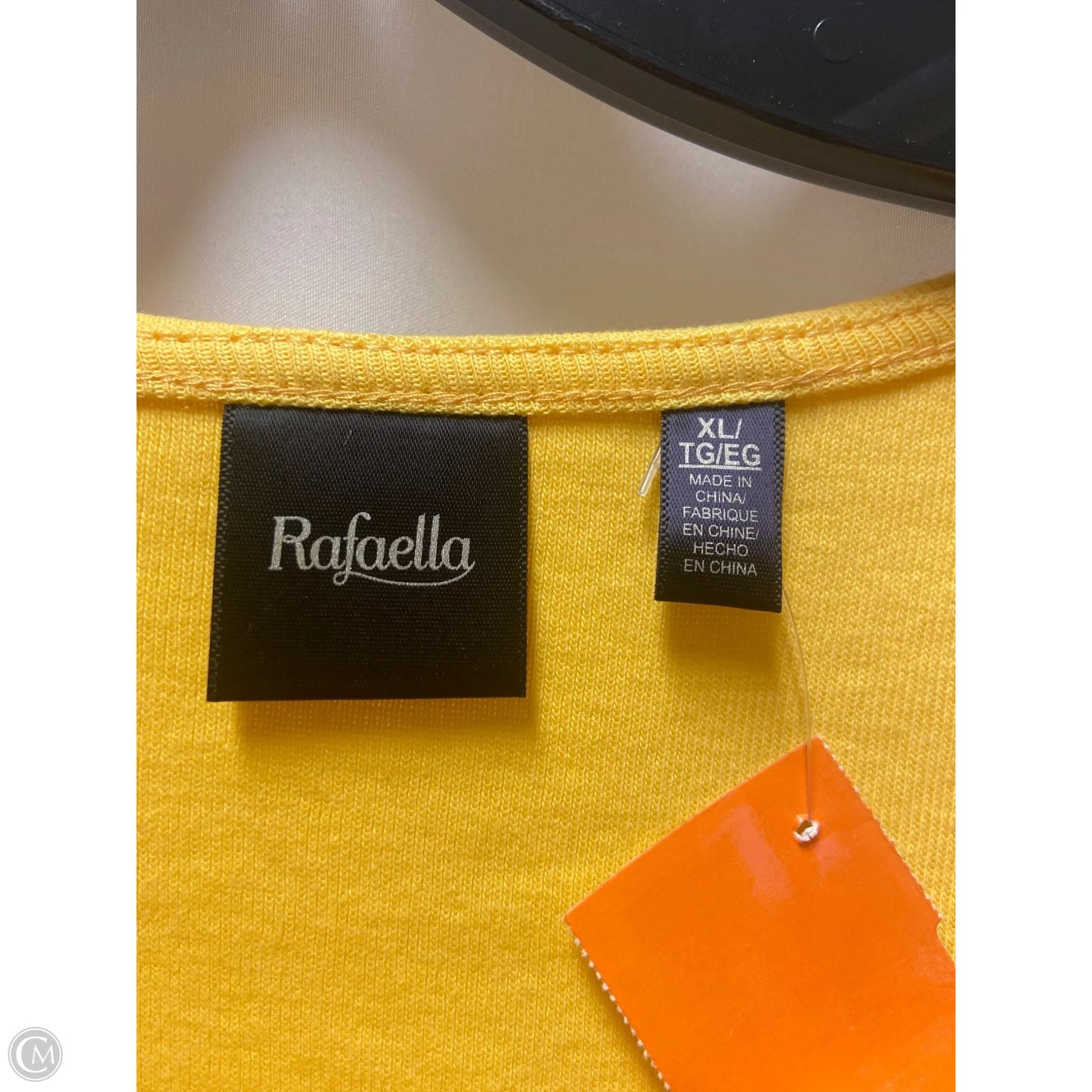 Top Short Sleeve By Rafaella In Yellow, Size: Xl