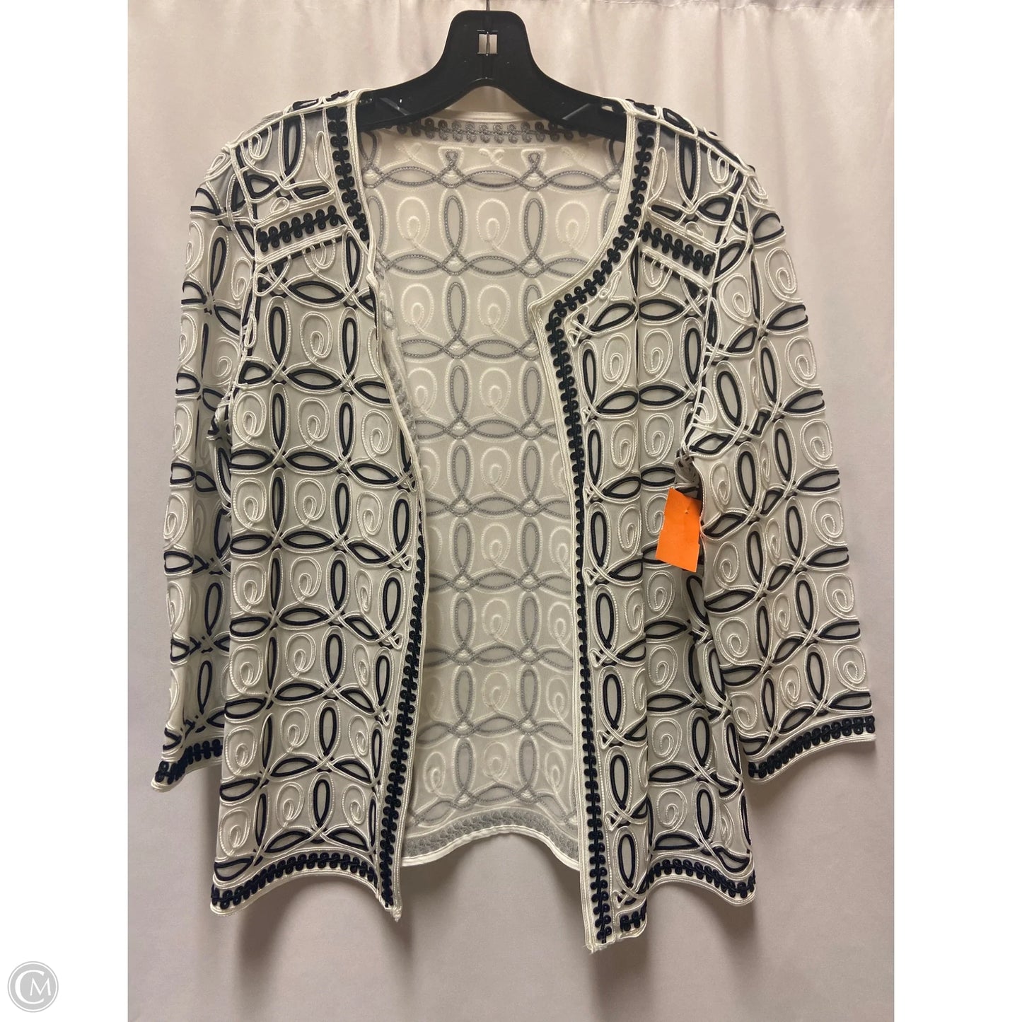 Blazer By Clothes Mentor In Black & White, Size: L