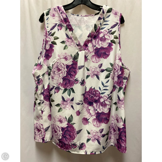 Top Sleeveless By Shein In Purple, Size: 3x