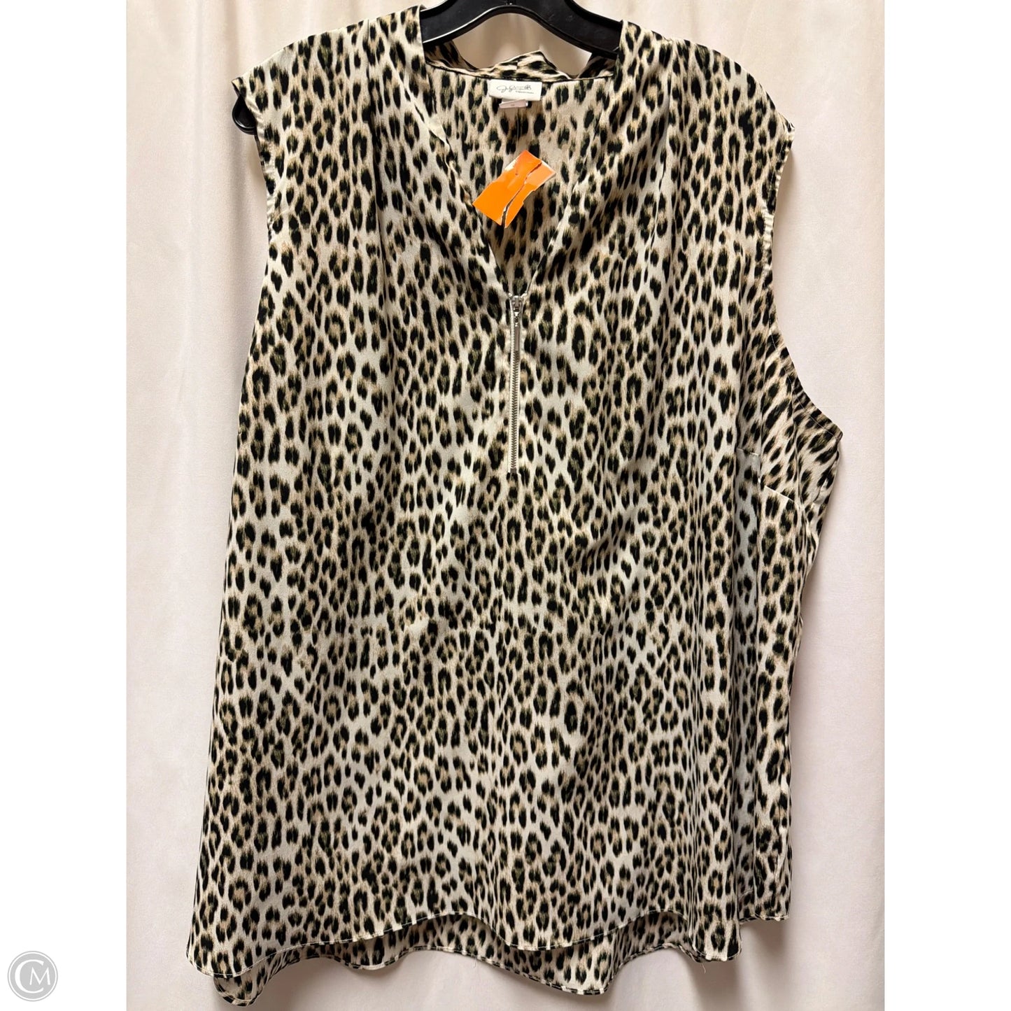Top Sleeveless By Jaclyn Smith In Animal Print, Size: 3x