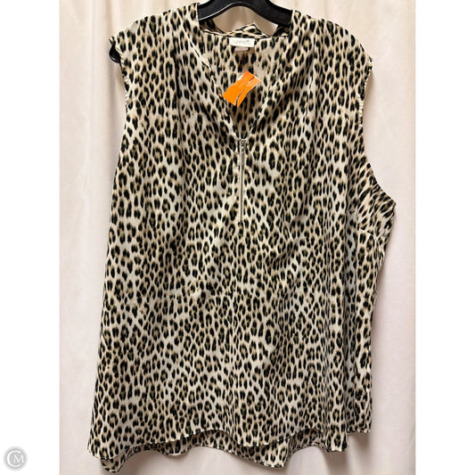 Top Sleeveless By Jaclyn Smith In Animal Print, Size: 3x