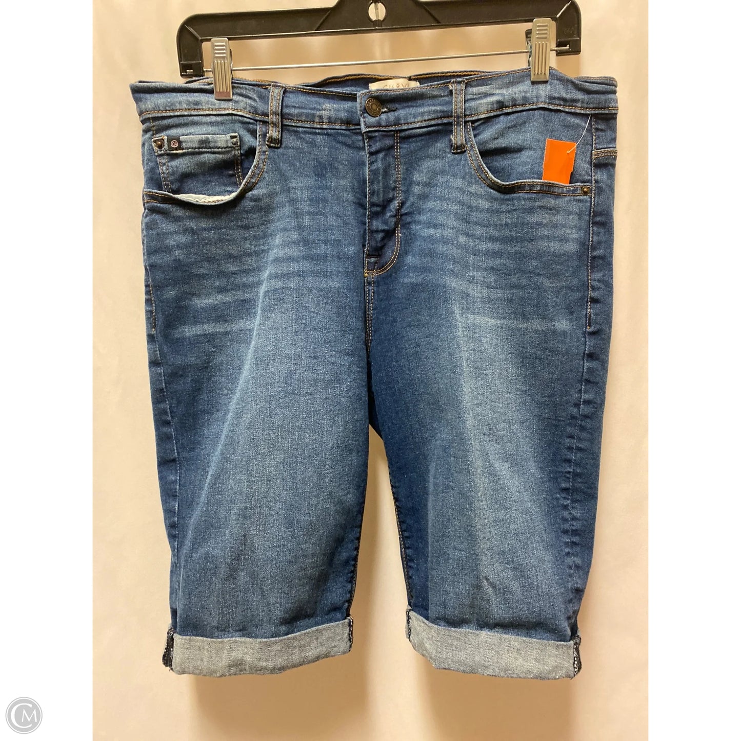 Shorts By Curve Appeal In Blue Denim, Size: 12