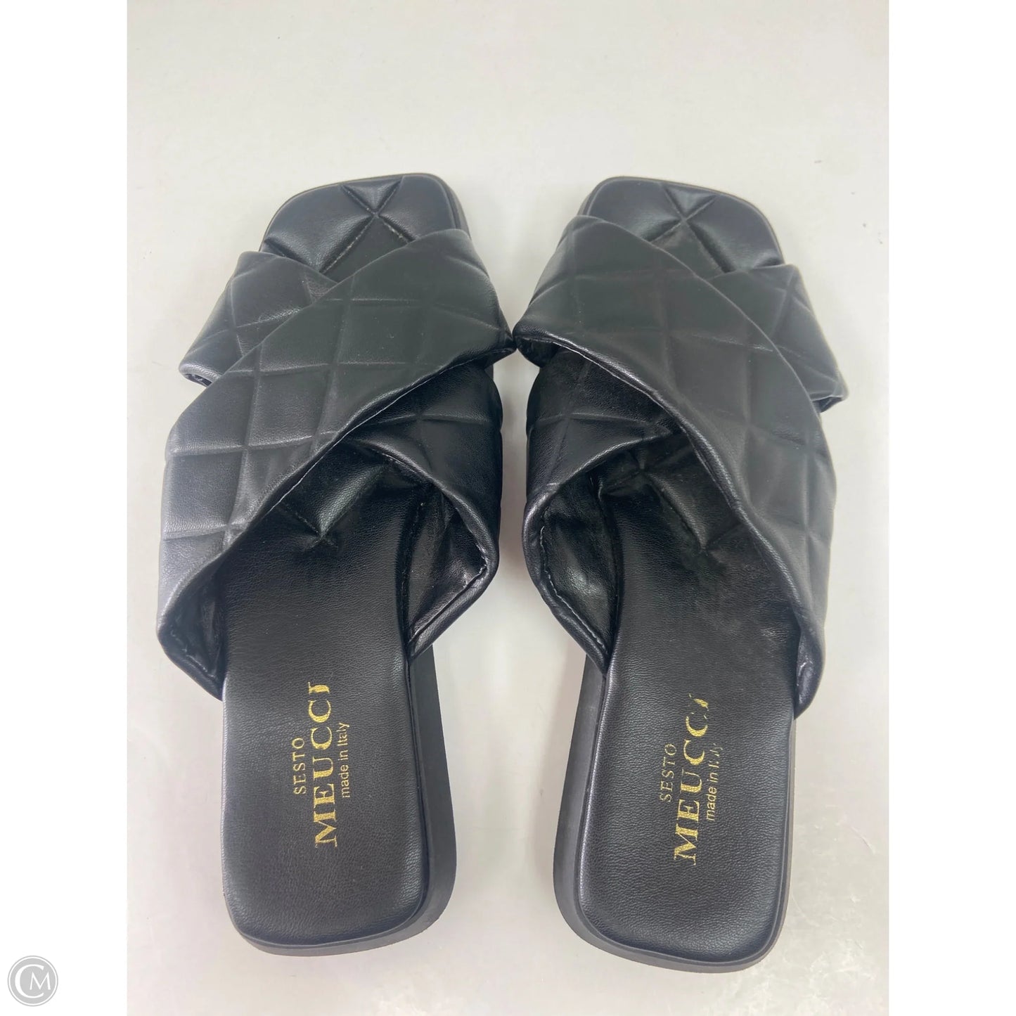 Sandals Flats By Clothes Mentor In Black, Size: 10