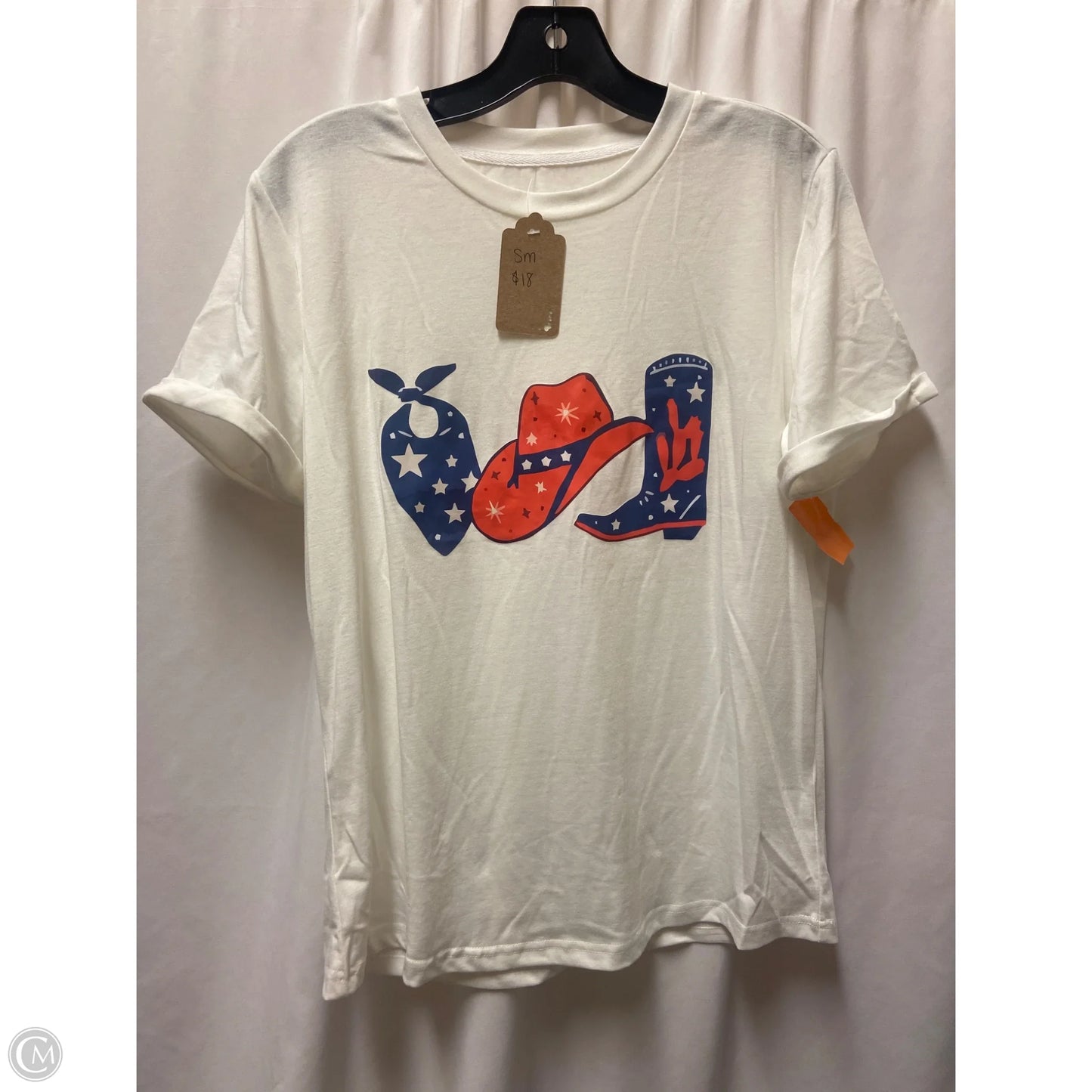 Top Short Sleeve By Clothes Mentor In White, Size: S