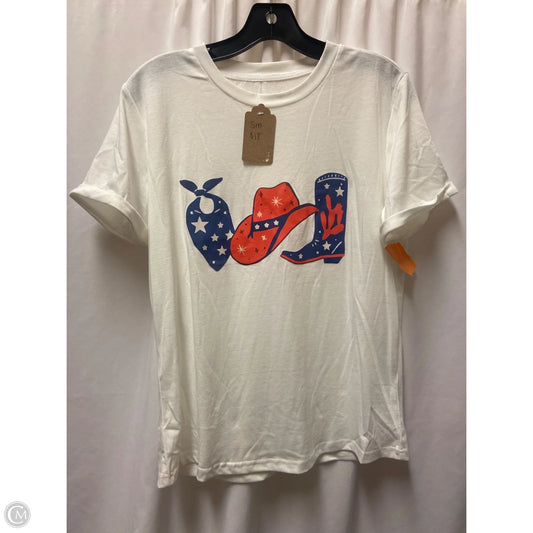 Top Short Sleeve By Clothes Mentor In White, Size: S