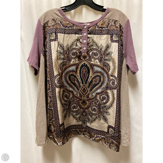 Top Short Sleeve By Oddi In Purple, Size: L