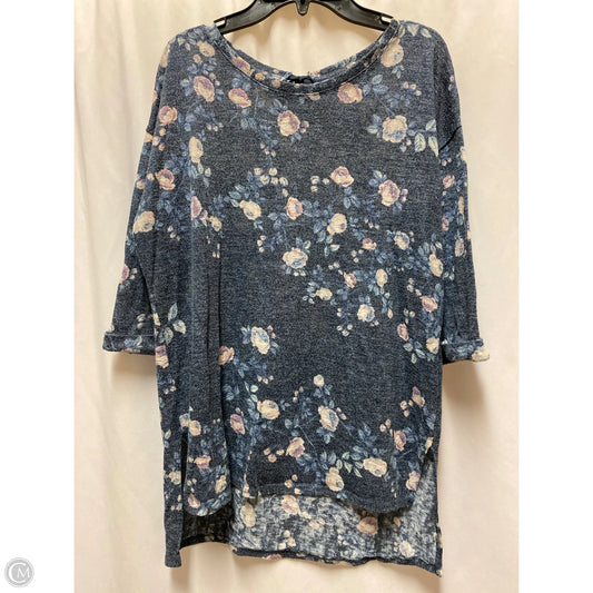 Top Short Sleeve By Lc Lauren Conrad In Blue, Size: L