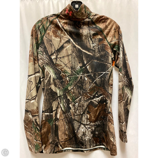 Top Long Sleeve By Under Armour In Camouflage Print, Size: L