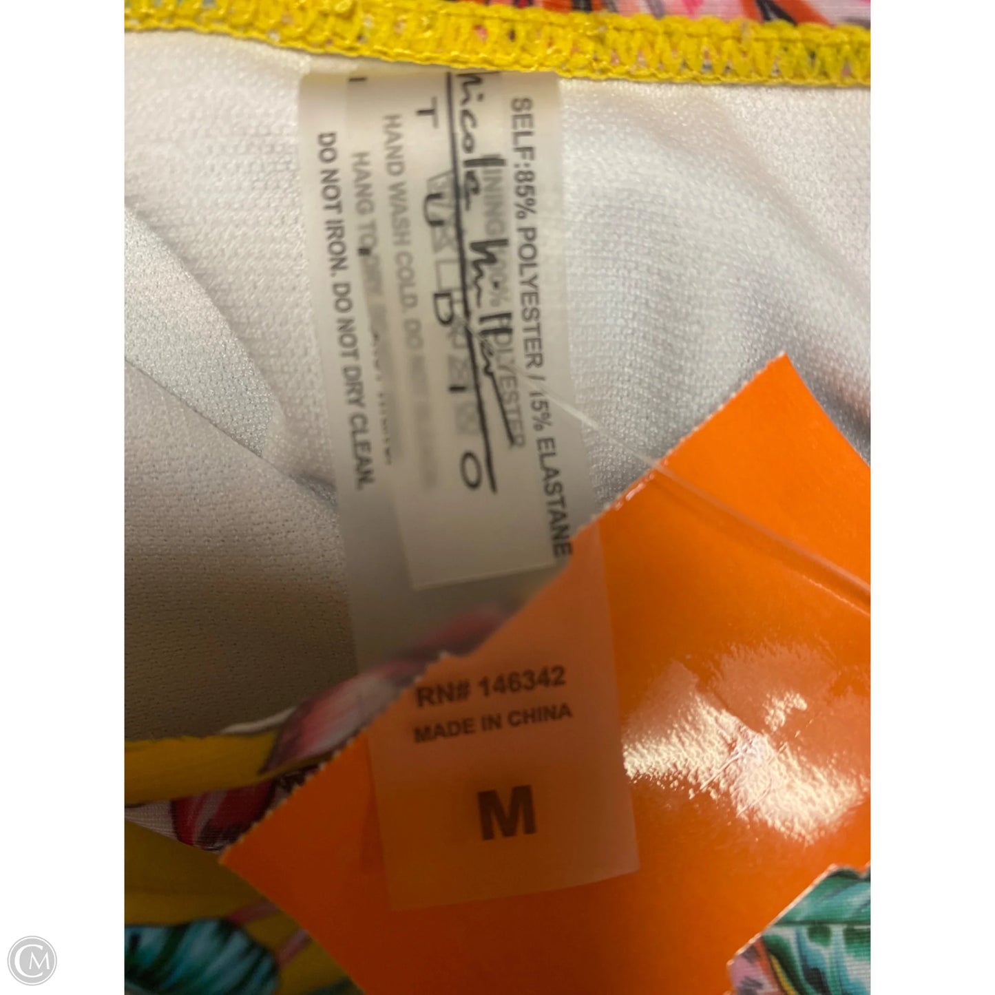 Swimsuit 2pc By Nicole By Nicole Miller In Yellow, Size: M