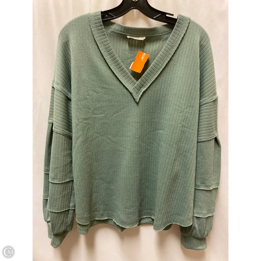 Top Long Sleeve By New In In Green, Size: M