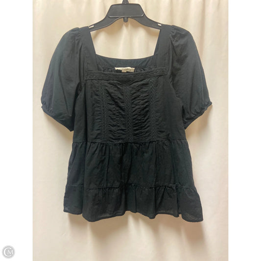 Top Short Sleeve By Loft In Black, Size: M