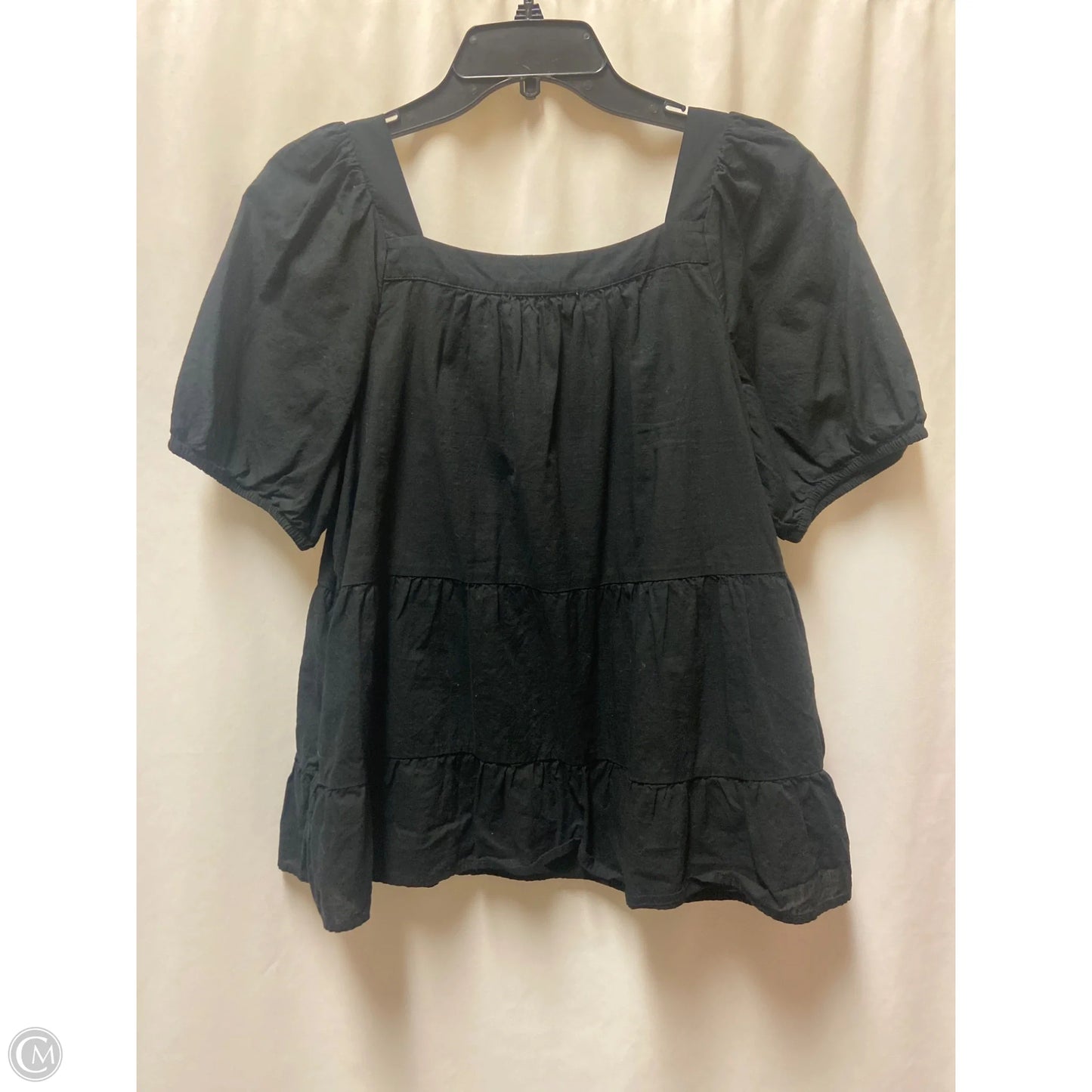 Top Short Sleeve By Loft In Black, Size: M