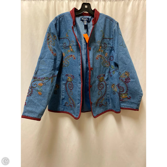 Jacket Denim By Denim And Company In Blue Denim, Size: L