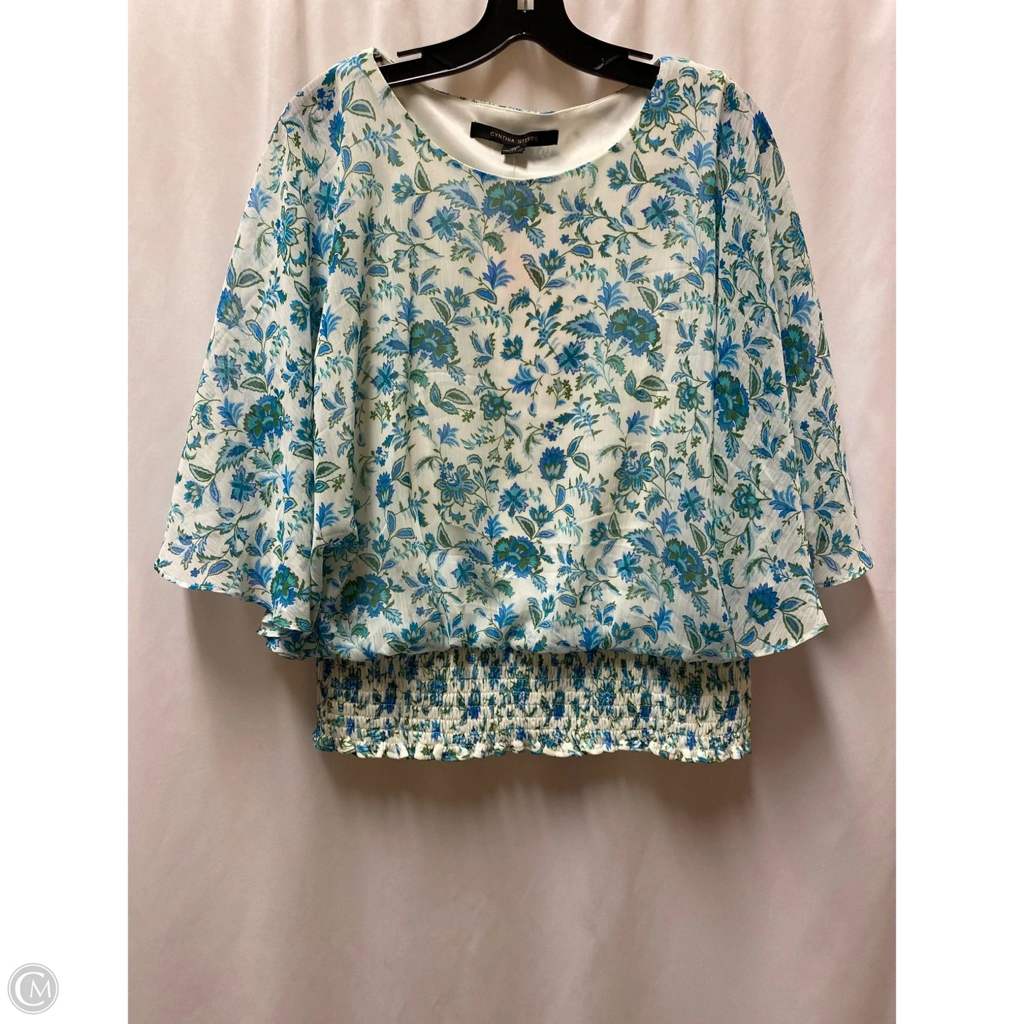 Top Short Sleeve By Cynthia Steffe In Blue & Green, Size: L