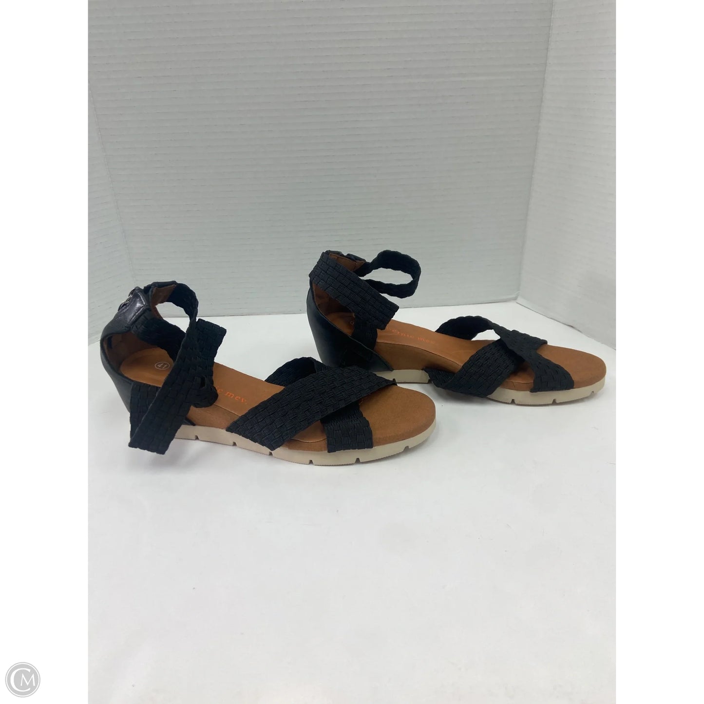 Sandals Heels Wedge By Bernie Mev In Black, Size: 10.5